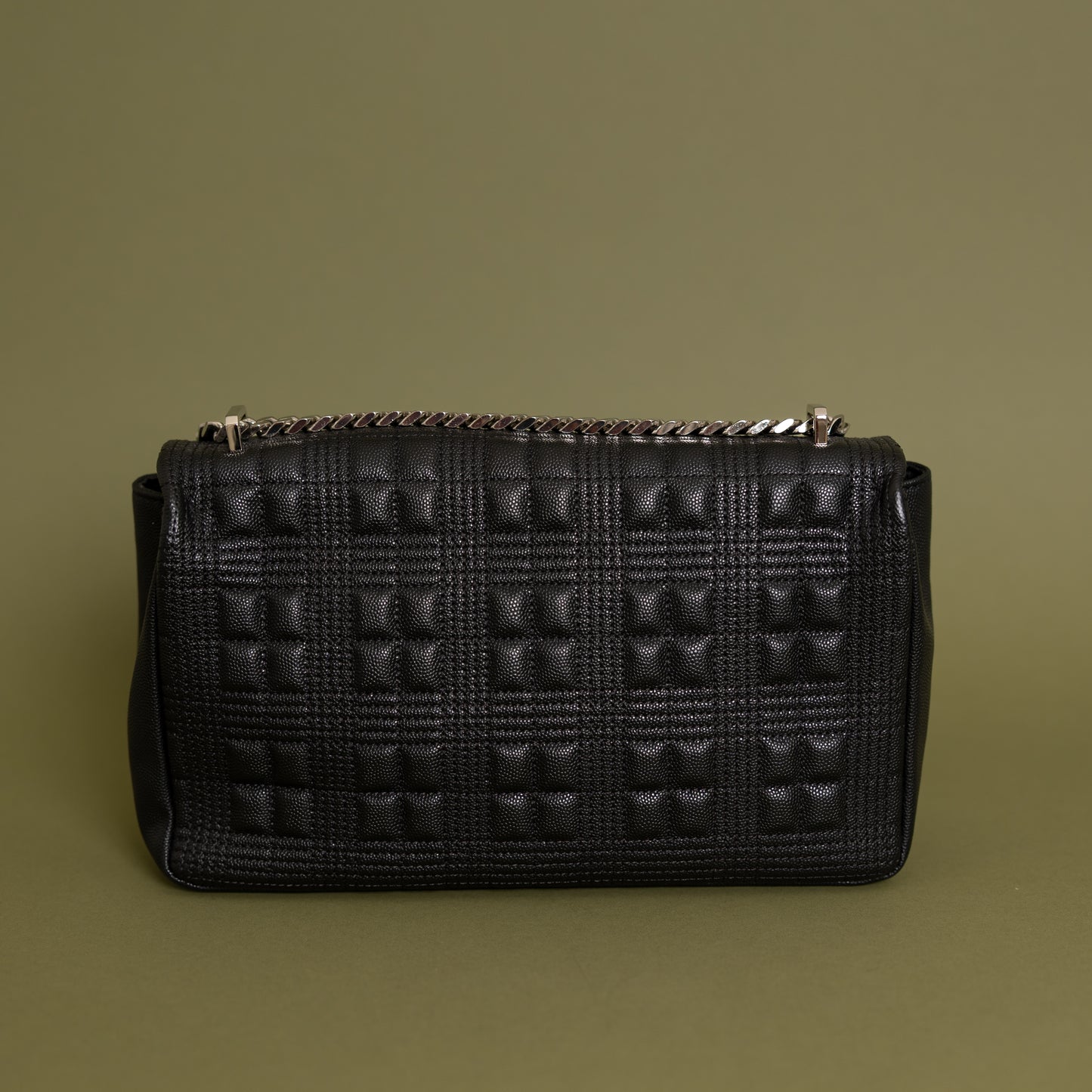 Small Lola Quilted Flap Bag, Black SHW 9935