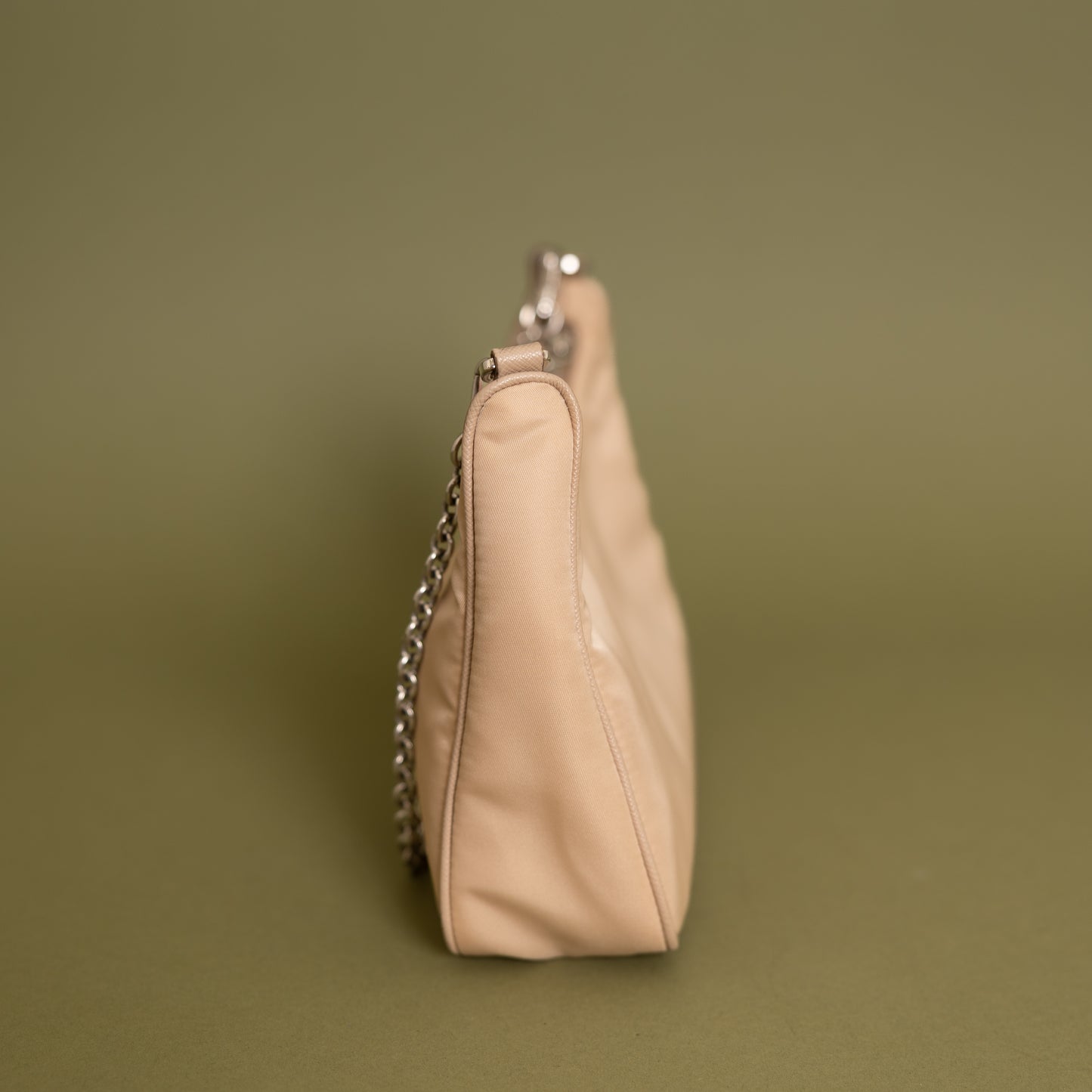 Small Re-Edition Hobo Crossbody, Beige Nylon 9955