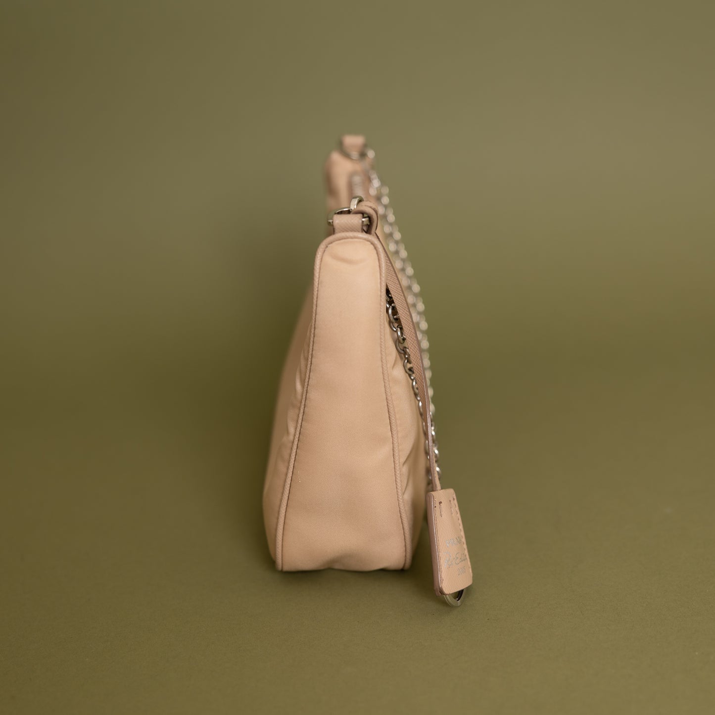 Small Re-Edition Hobo Crossbody, Beige Nylon 9955