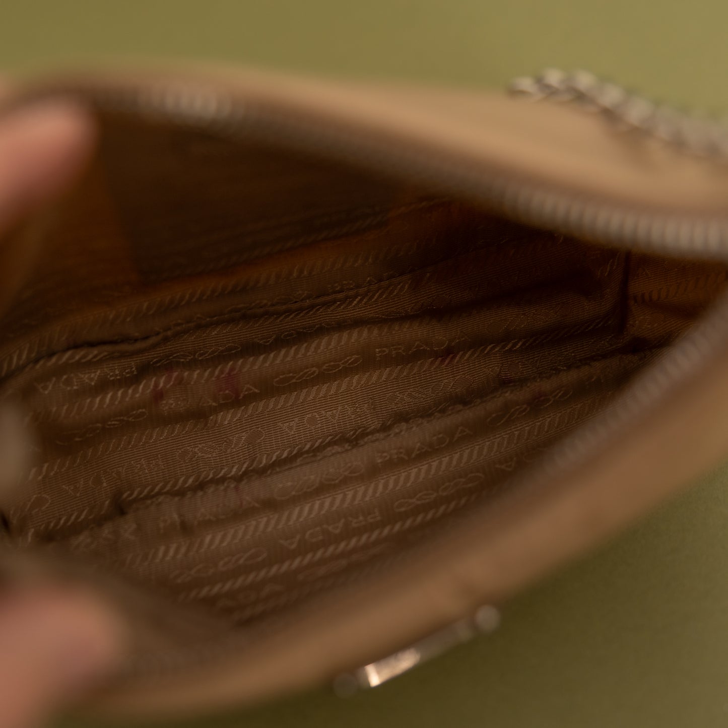 Small Re-Edition Hobo Crossbody, Beige Nylon 9955