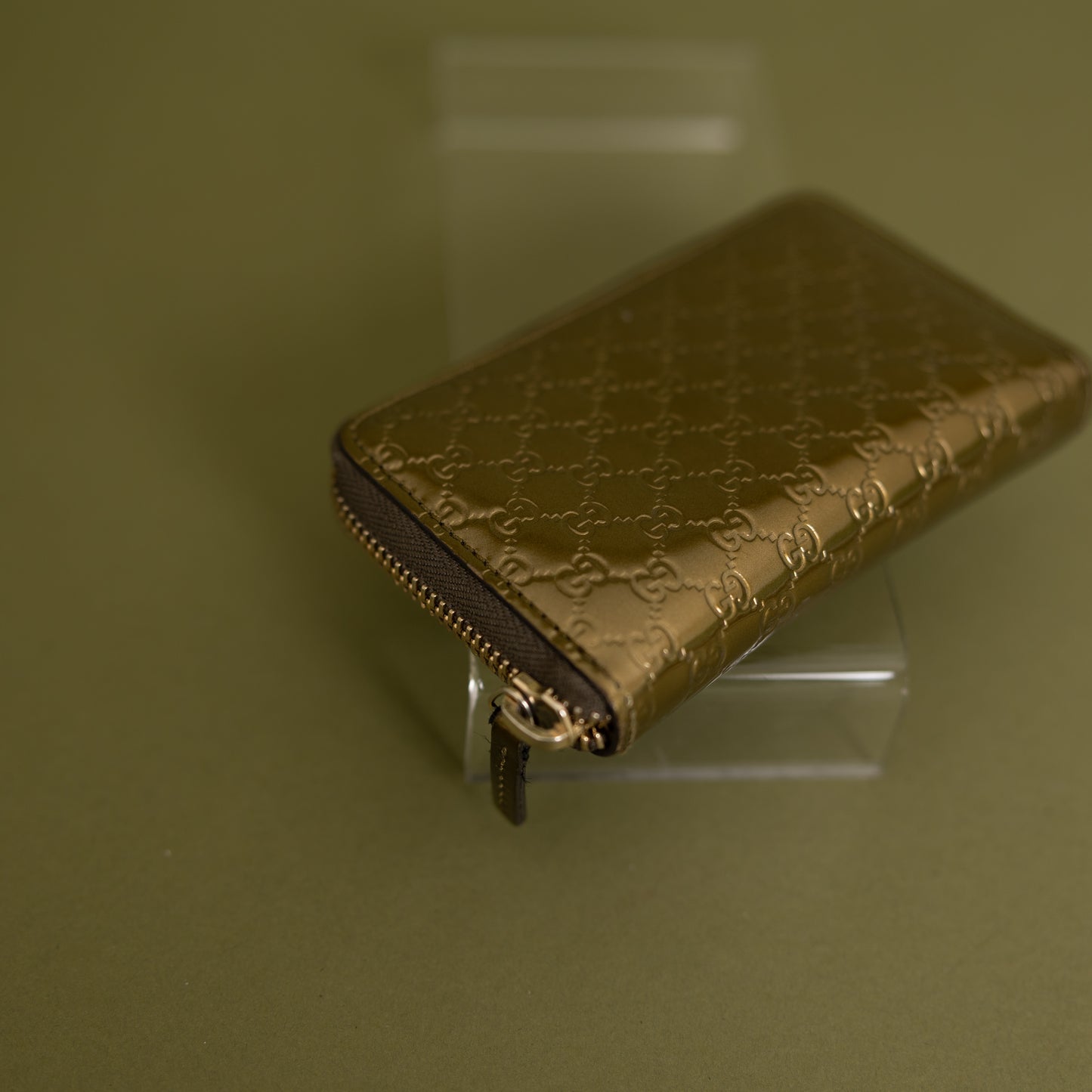 Bronze Guccisima Zip Card Holder 10040