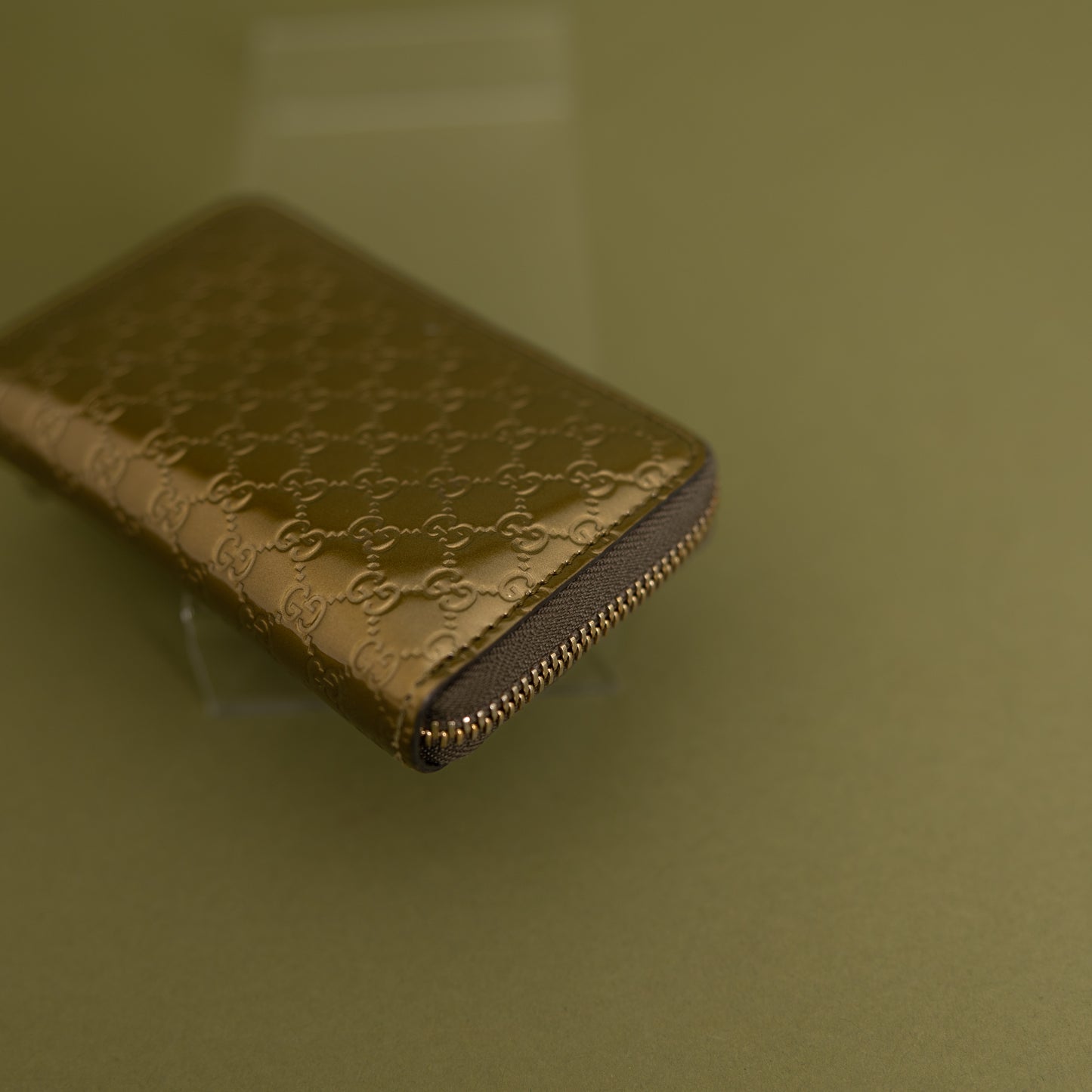 Bronze Guccisima Zip Card Holder 10040