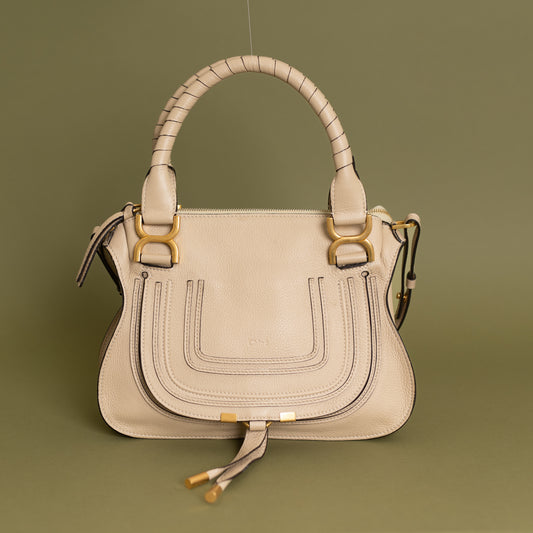 Small Marcie Satchel, Light Tan 10085