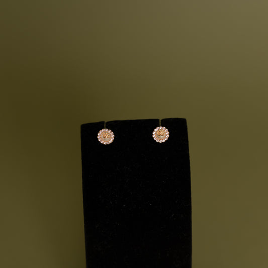 Marmont Pearl Flower Stud Earrings, Rose Gold 10094