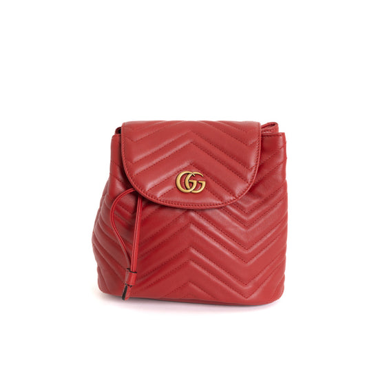 Small GG Marmont Backpack, Red