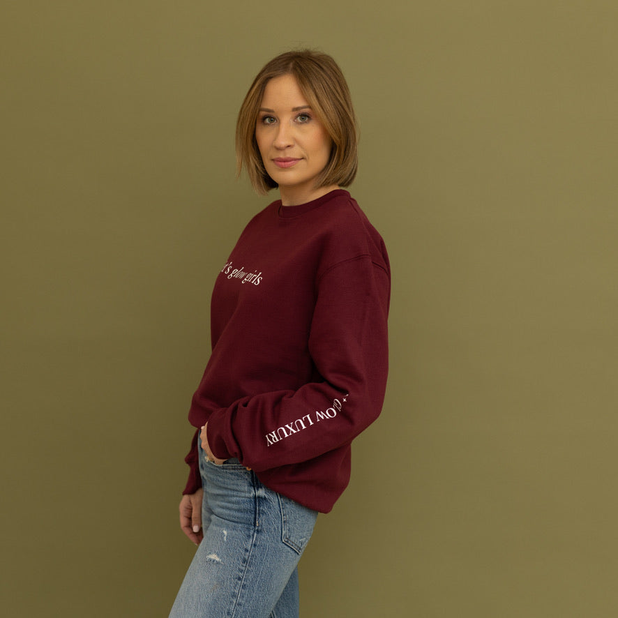 Let's Glow Girls Burgundy Sweatshirt