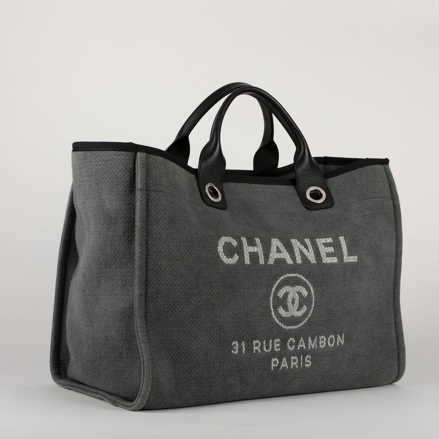 Large Deauville Tote, Grey Canvas