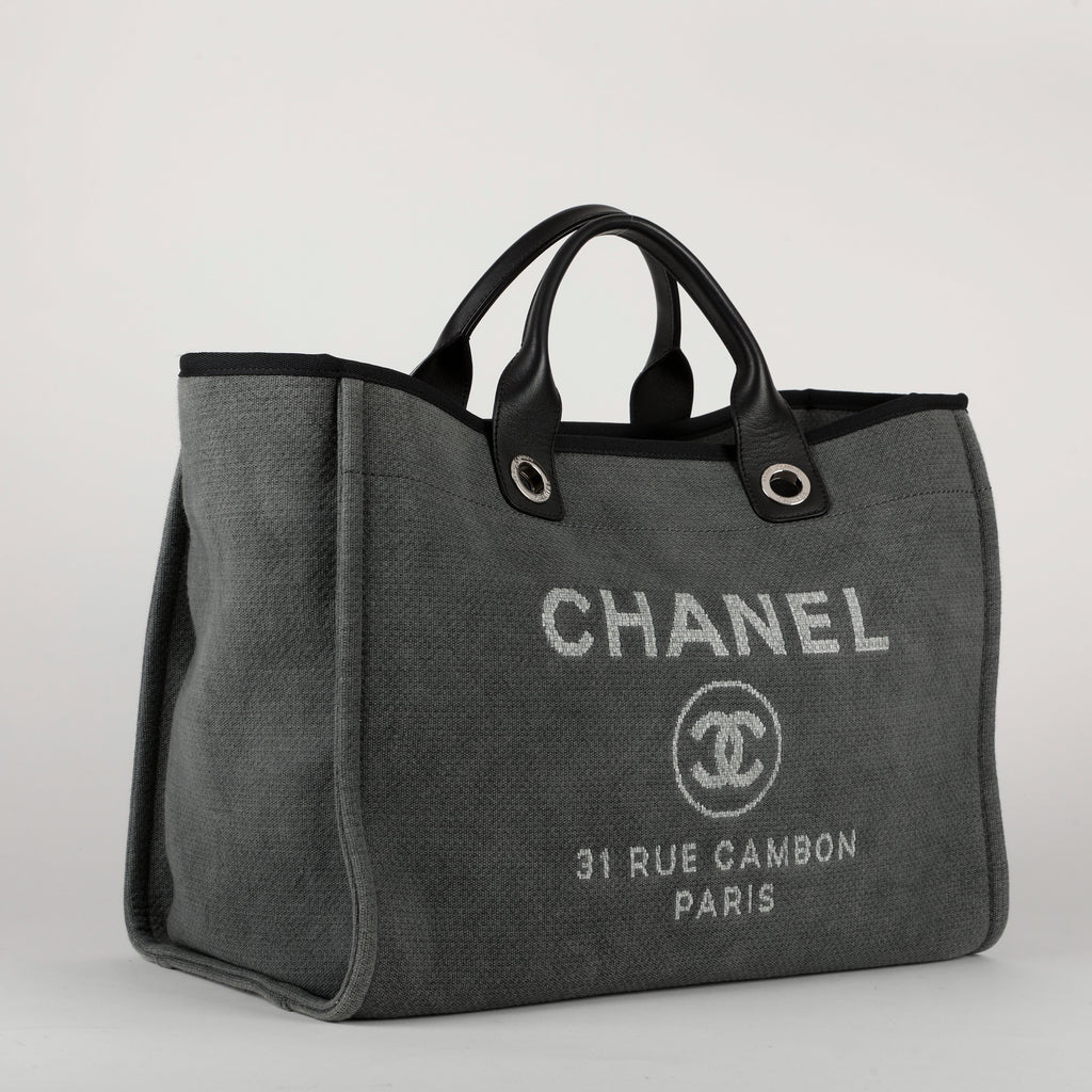 Large Deauville Tote, Grey Canvas