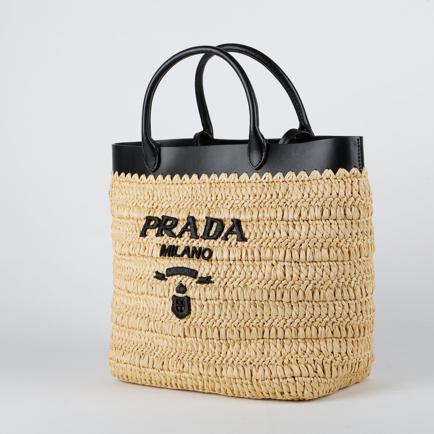Small Crochet Leather Tote