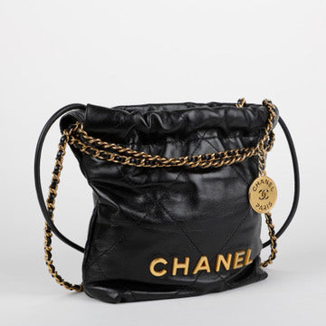Mini 22, Black Lambskin 11515