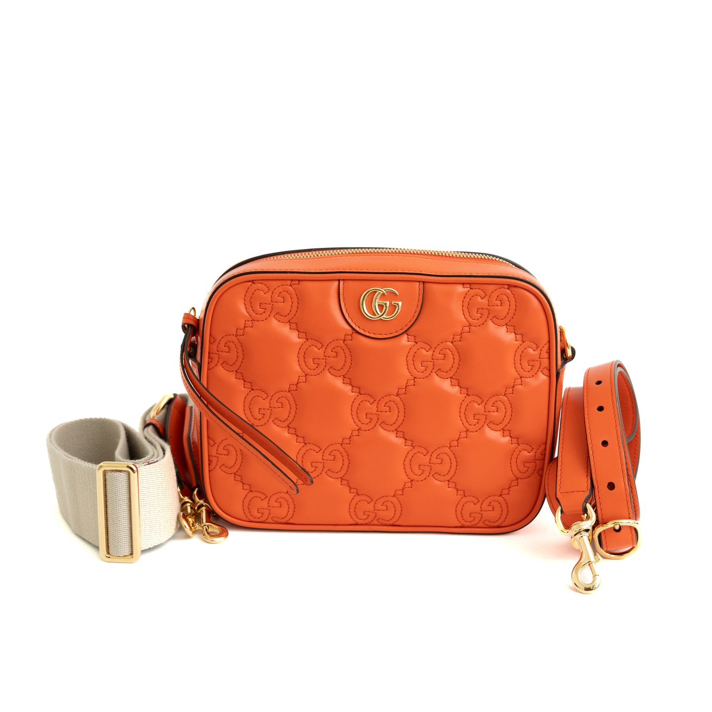 GG Matelasse Small Shoulder Bag, Orange 8327