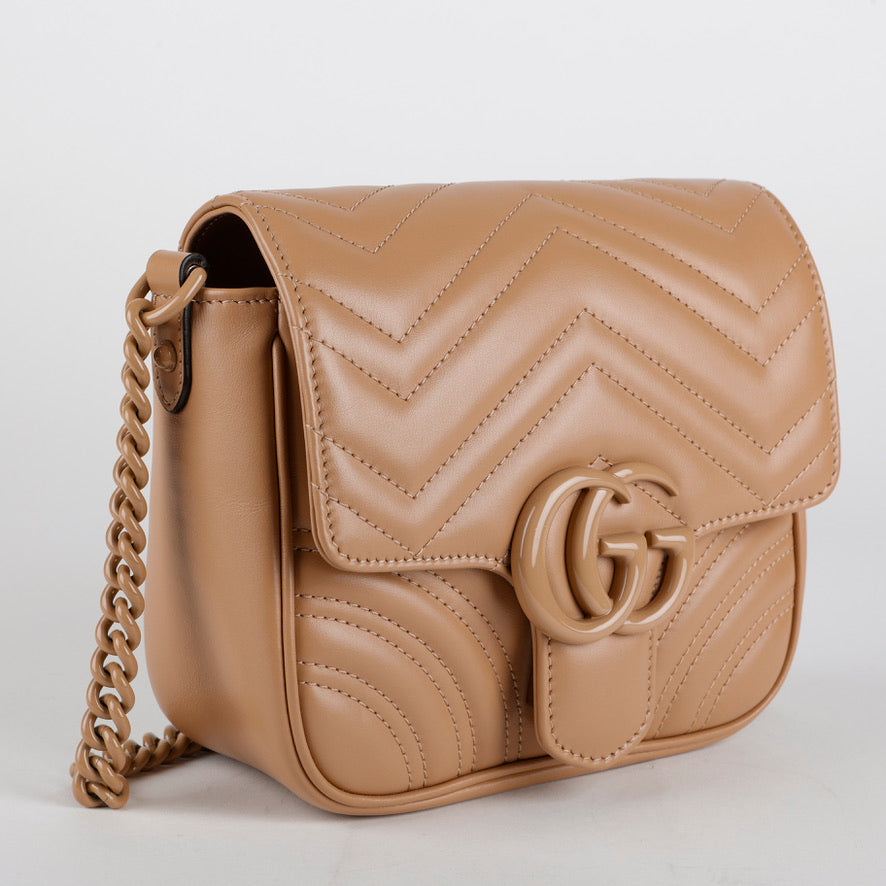 Brown Marmont Shoulder Bag with Chain