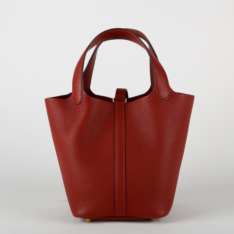 Hermes Picotin 18 Rouge H Clemence Gold Hardware