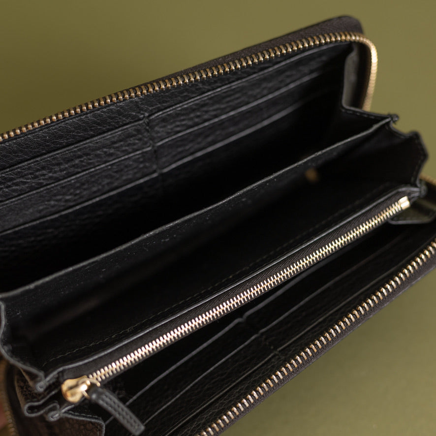 Continental Wallet, Black Python  9161