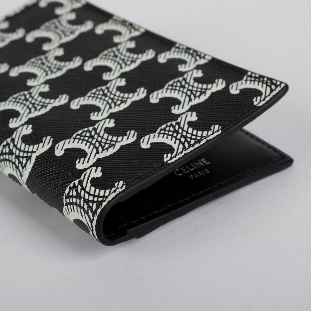 Vertical Card Holder Triomphe Canvas Black/White