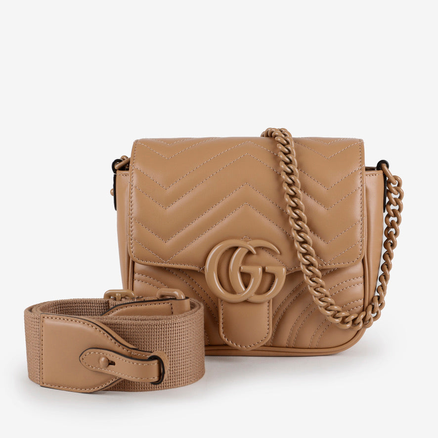 Brown Marmont Shoulder Bag with Chain