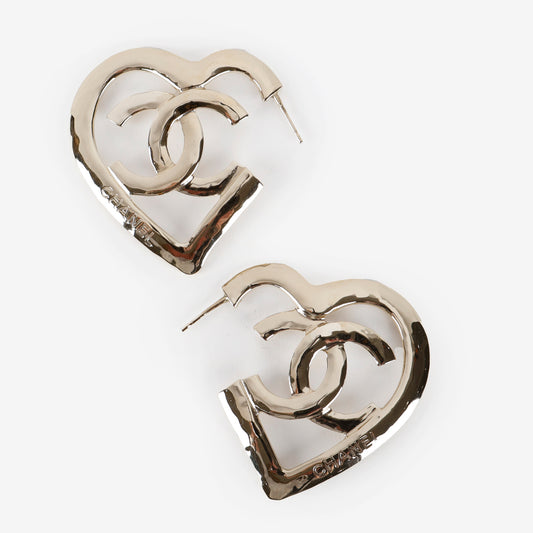 CC Heart Coco In Love Hoop Earrings, Light Gold