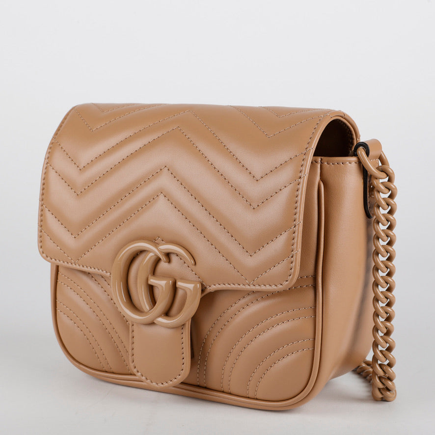 Brown Marmont Shoulder Bag with Chain