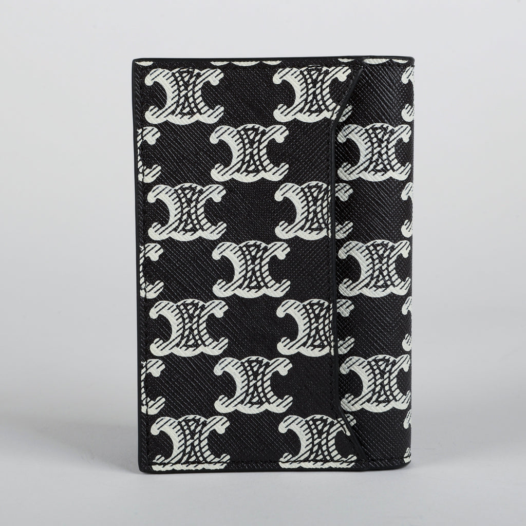 Vertical Card Holder Triomphe Canvas Black/White