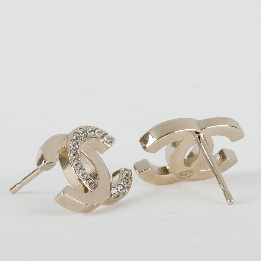 CC Gold Crystal Studs 12028