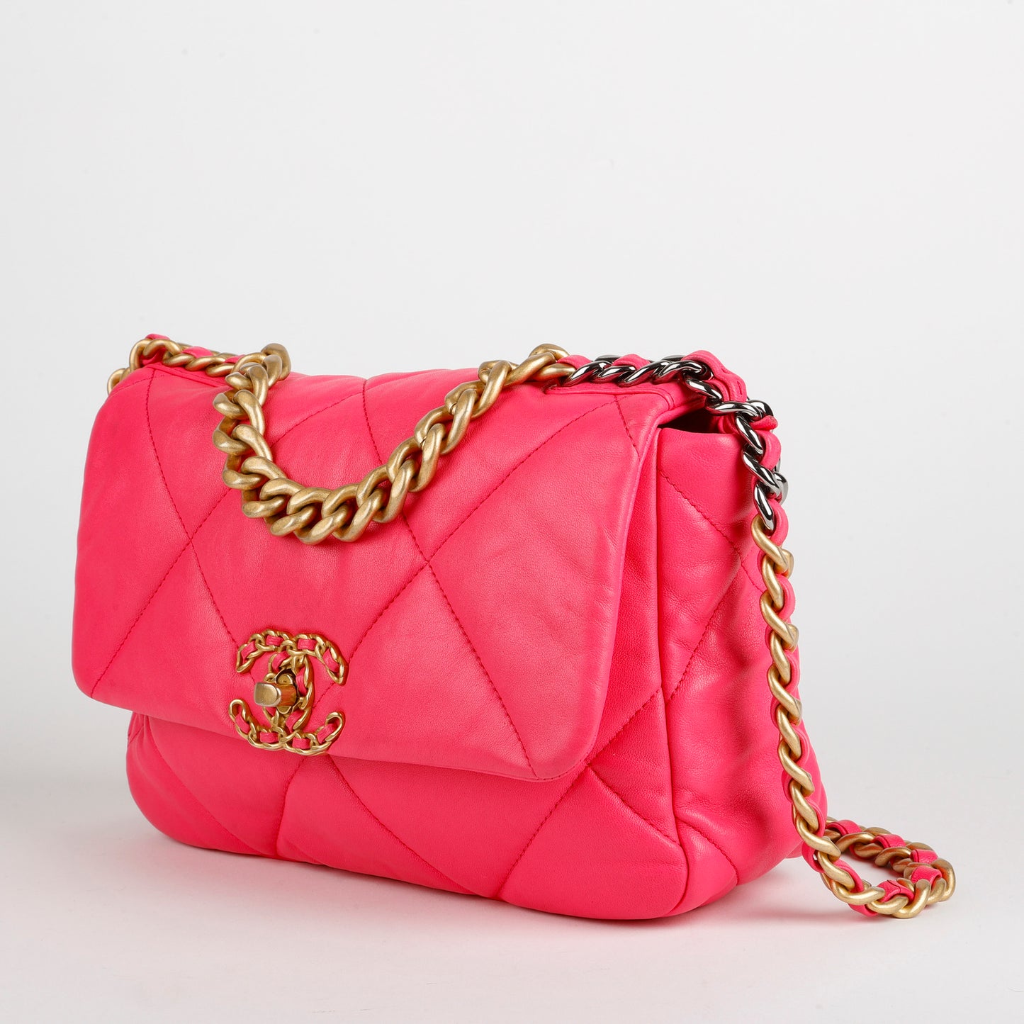 Small 19, Hot Pink Lambskin