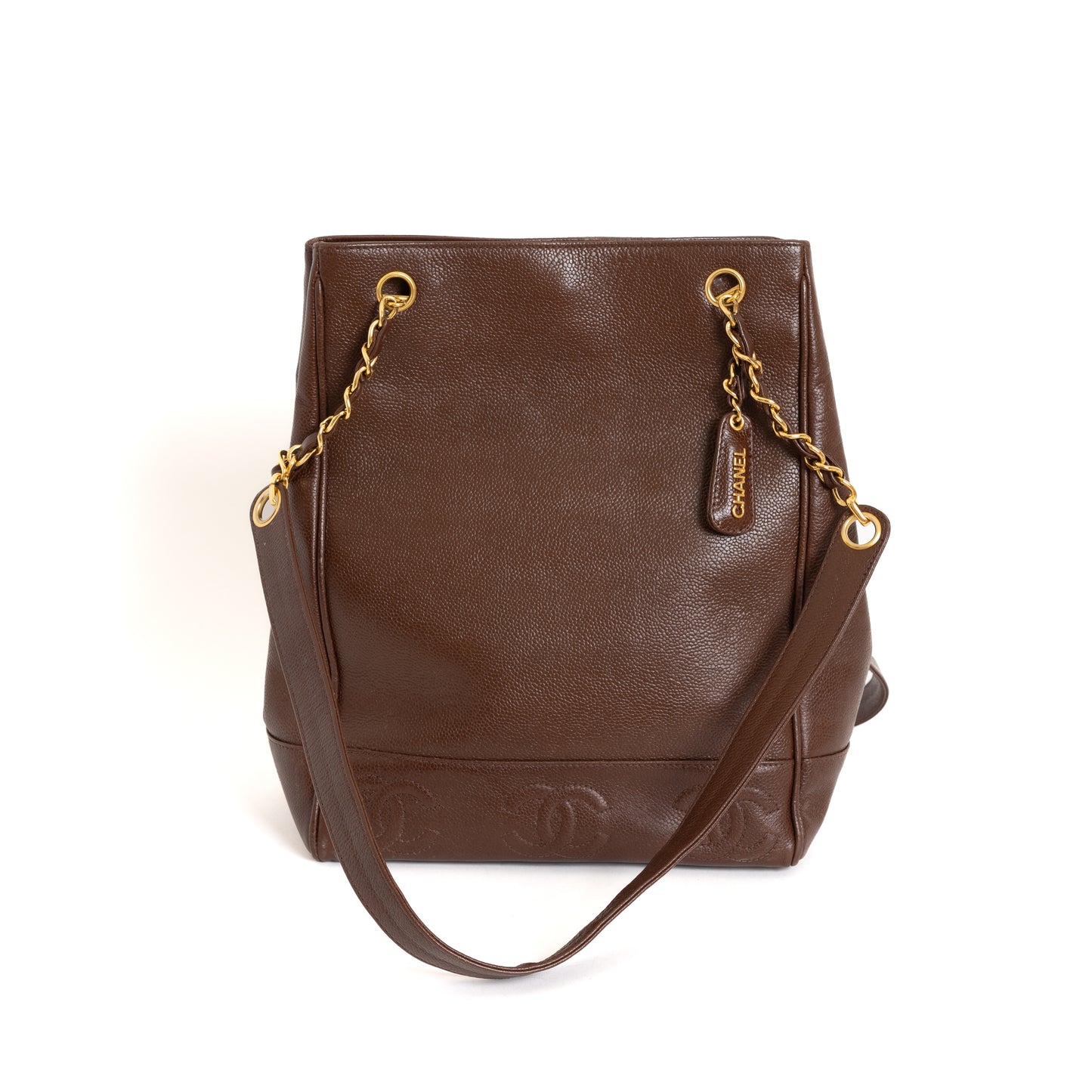 Triple CC Caviar Brown Tote 2848