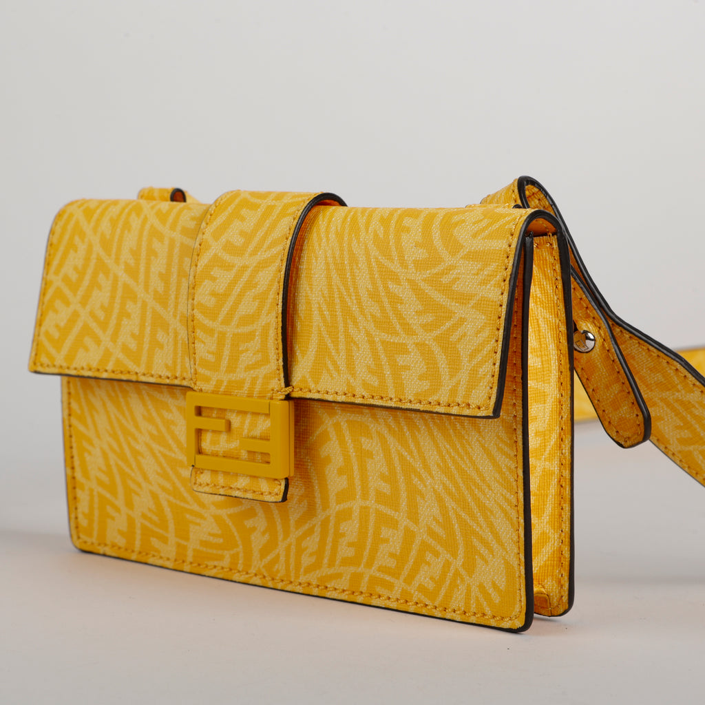 Baguette Belt Pouch Motif, Yellow Coated Canvas