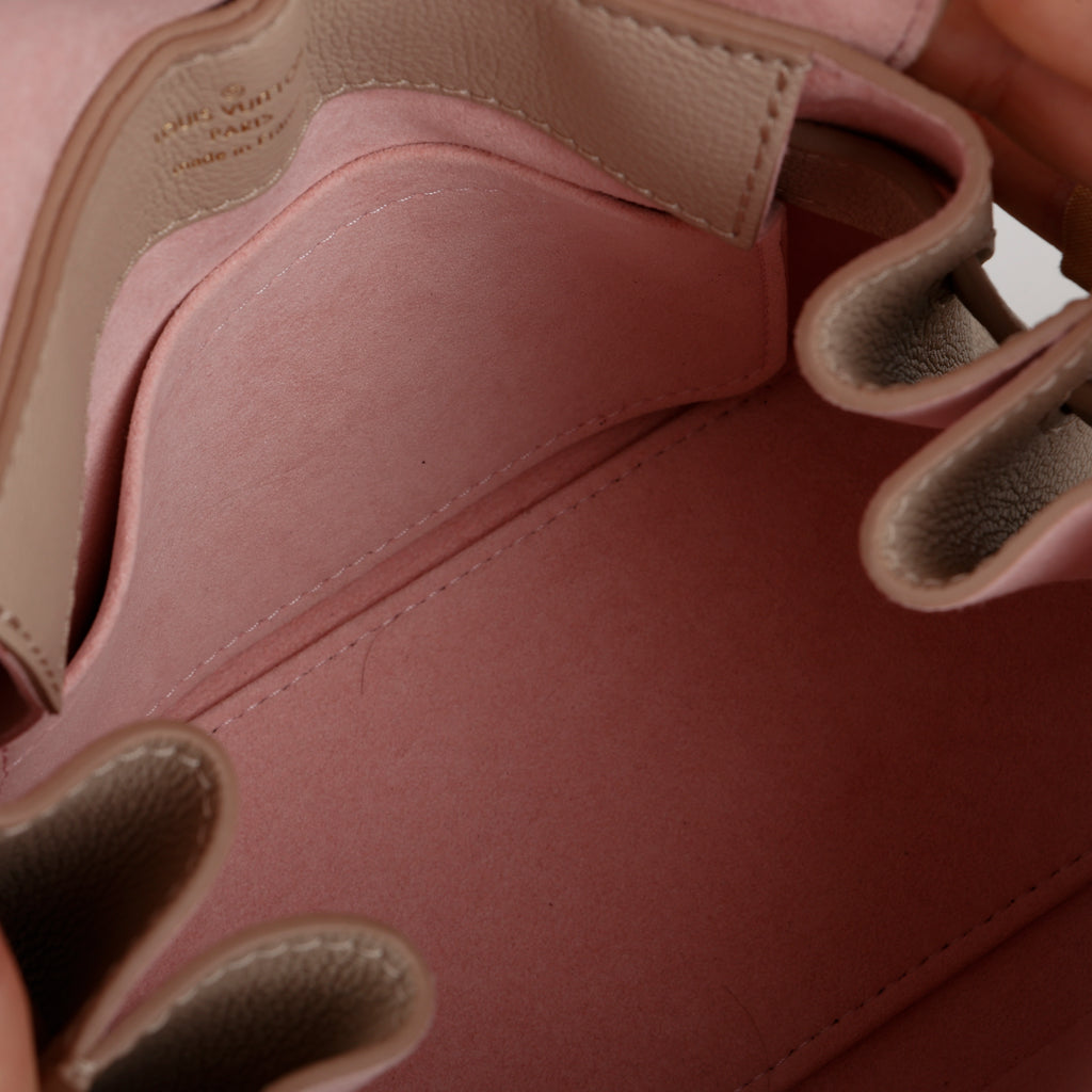 LockMe Ever BB, Greige Grained Calfskin
