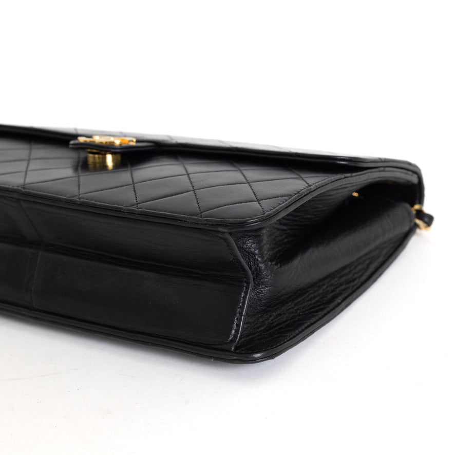 Vintage Lambskin Single Flap, Black Gold Hardware 8087