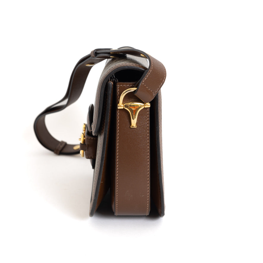 1955 Horsebit Shoulder Bag, GG Supreme Brown 8041