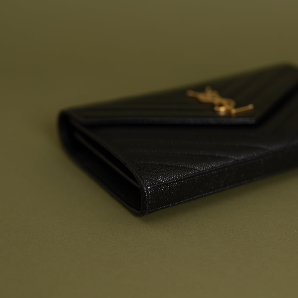 Cassandra Wallet on Chain, Black Grain de Poudre GHW 9400