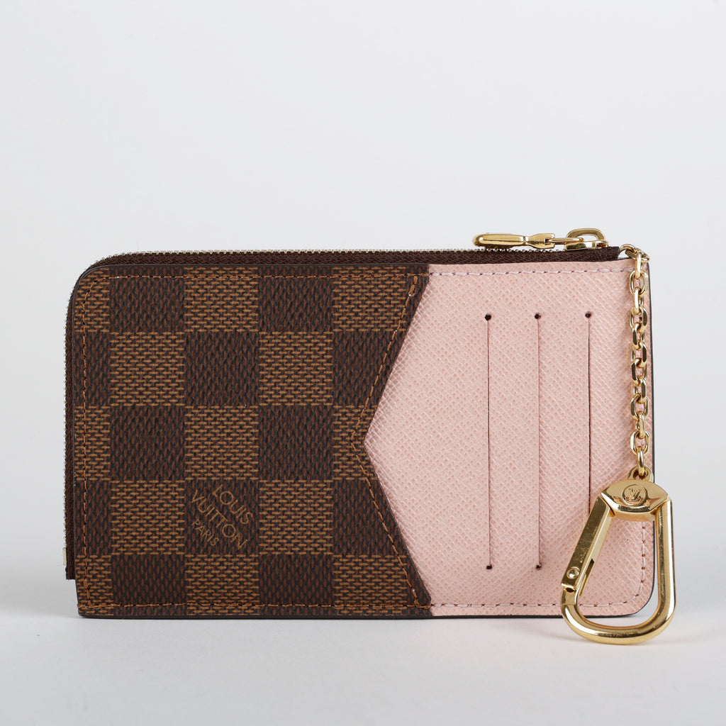 Recto Verso Card Holder, Damier Ebene Rose Ballerine