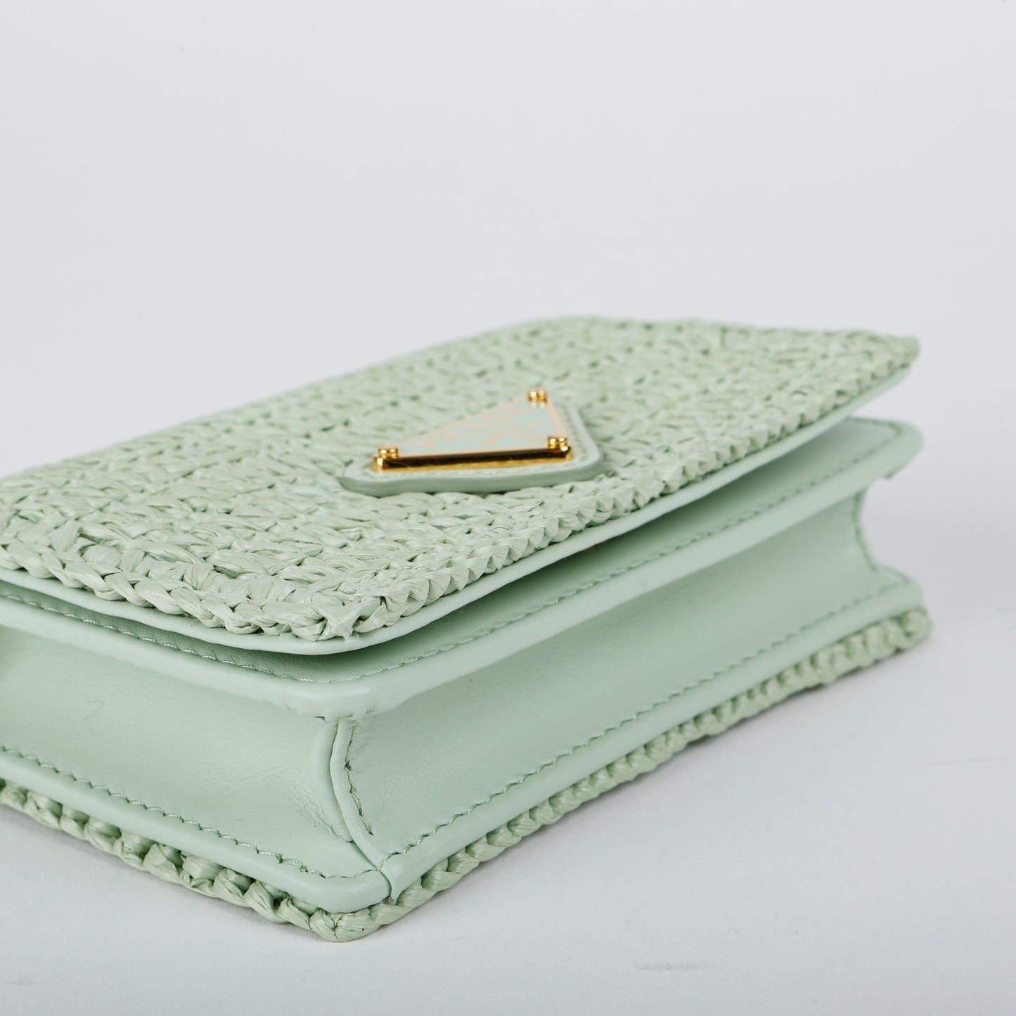 Raffia Mini Bag, Mint Green