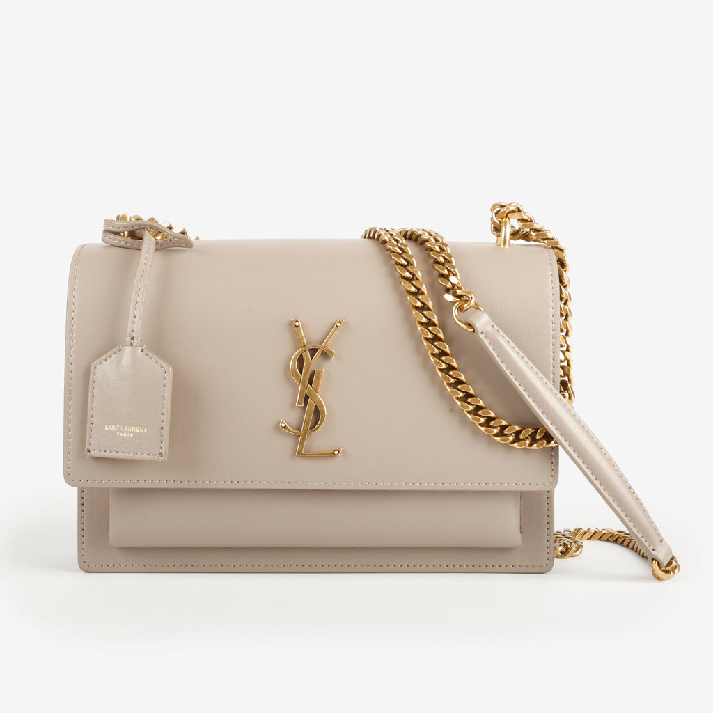 Medium Sunset, Taupe Calfskin