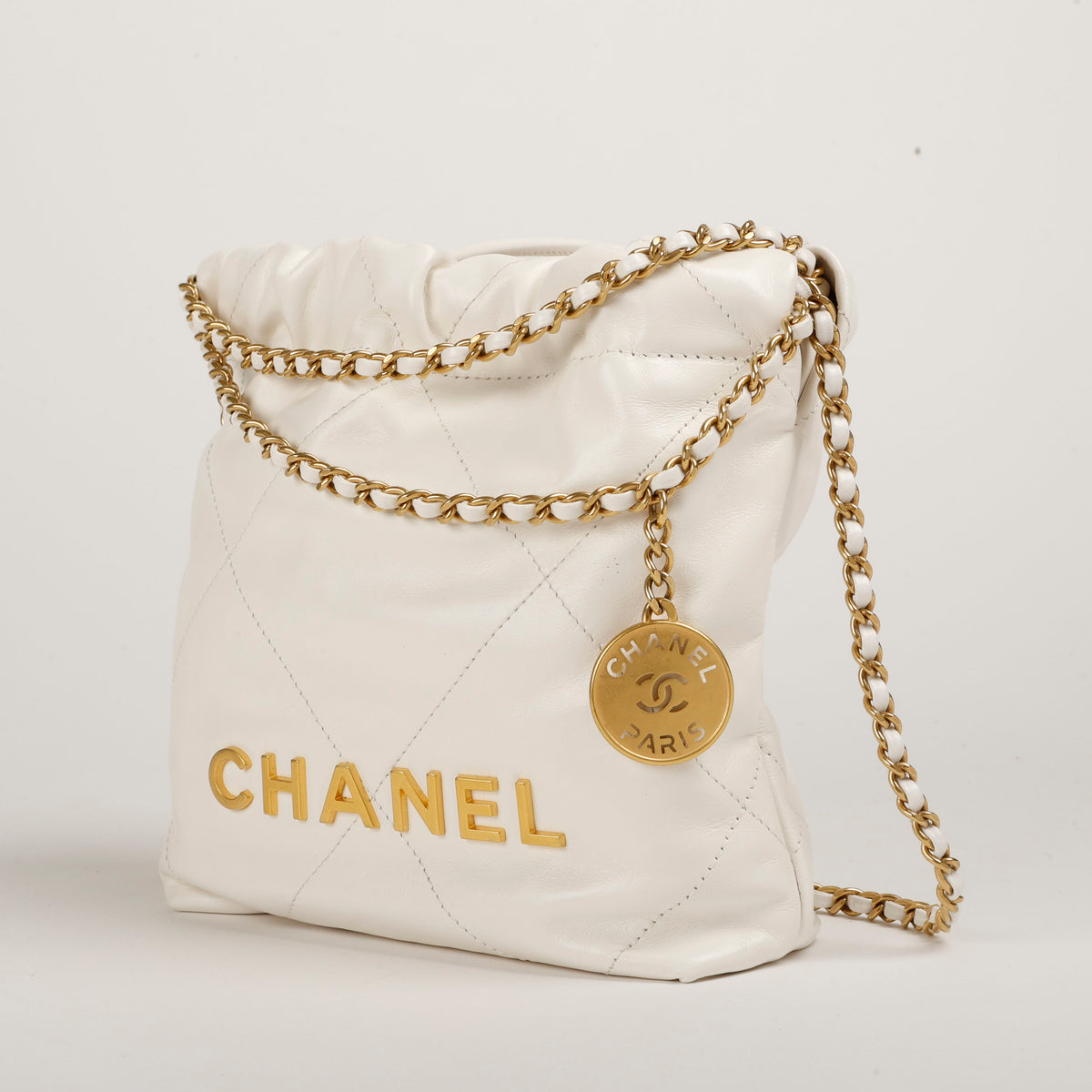 Mini 22, White Lambskin