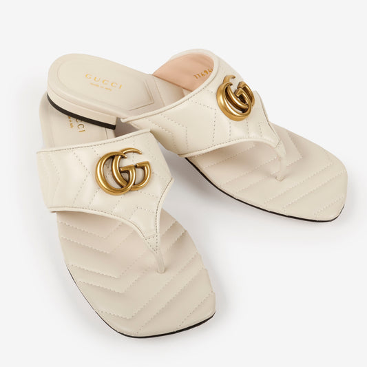 Cream Marmont Leather Sandal sz 38.5