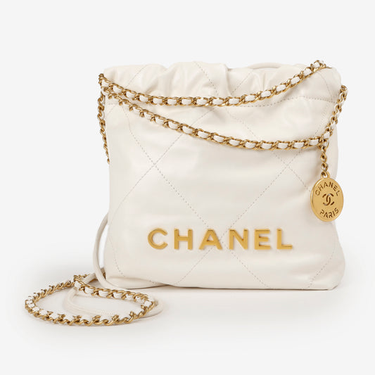 Mini 22, White Lambskin