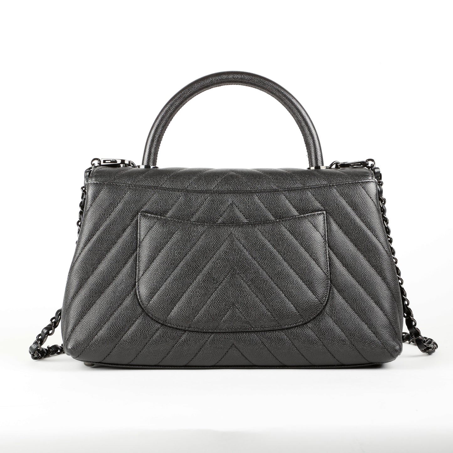 Medium Chevron Coco Handle, So Black