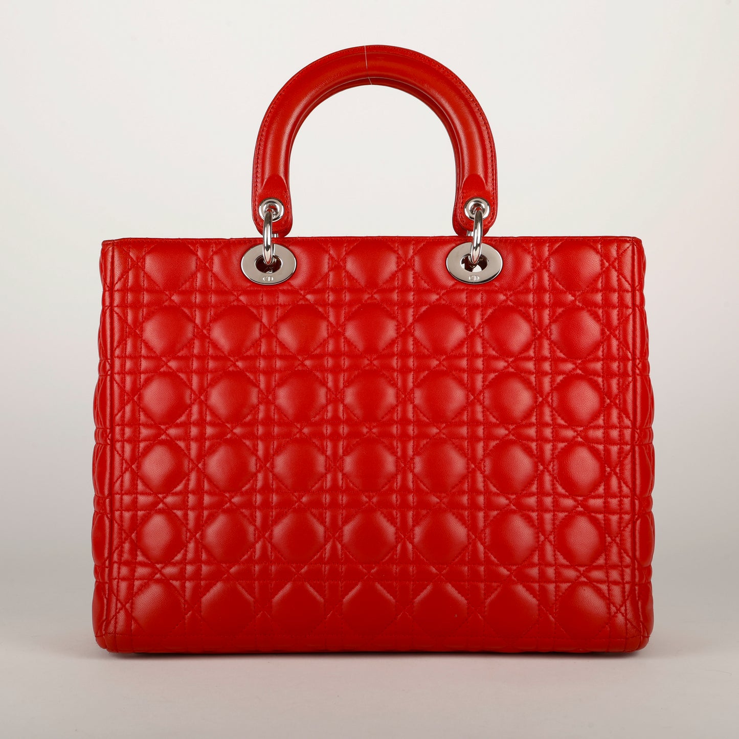 Large Lady Dior, Red Lambksin