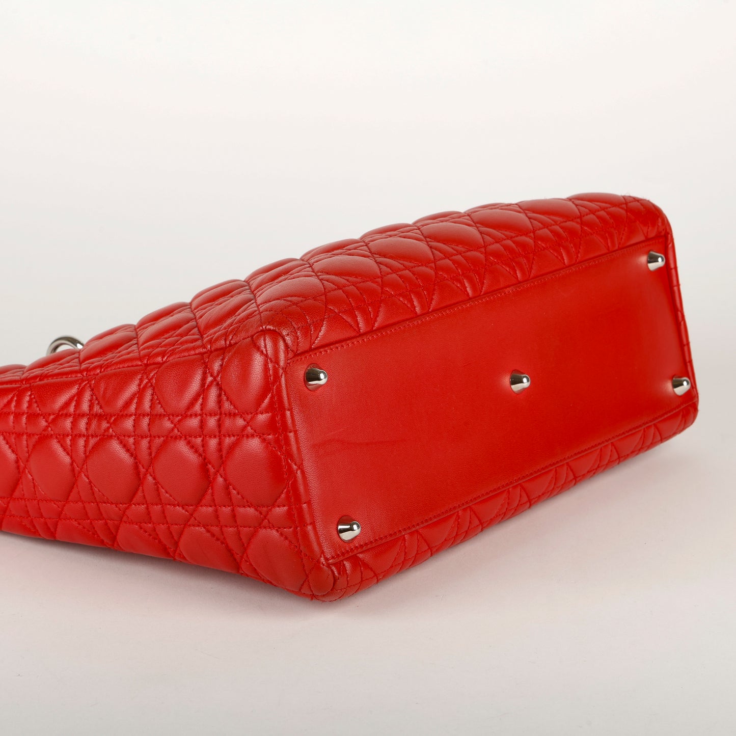 Large Lady Dior, Red Lambksin