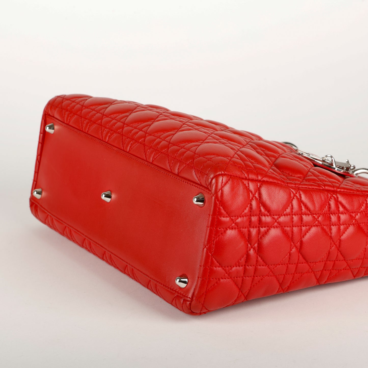 Large Lady Dior, Red Lambksin