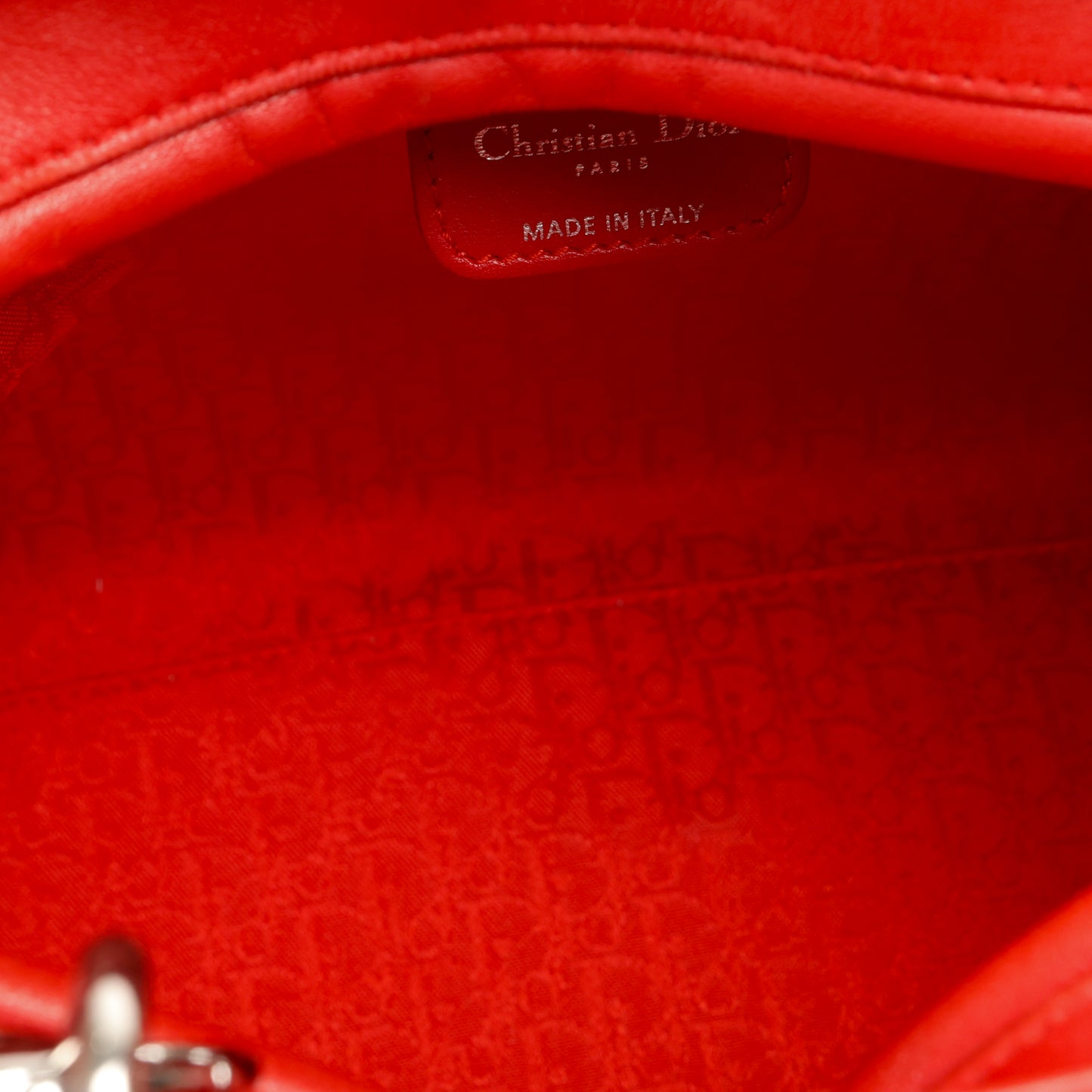 Large Lady Dior, Red Lambksin