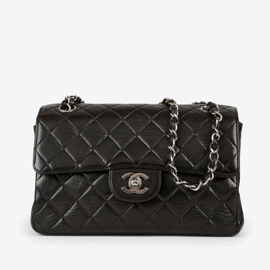 Double Sided Single Flap, Black Lambskin SHW 1106