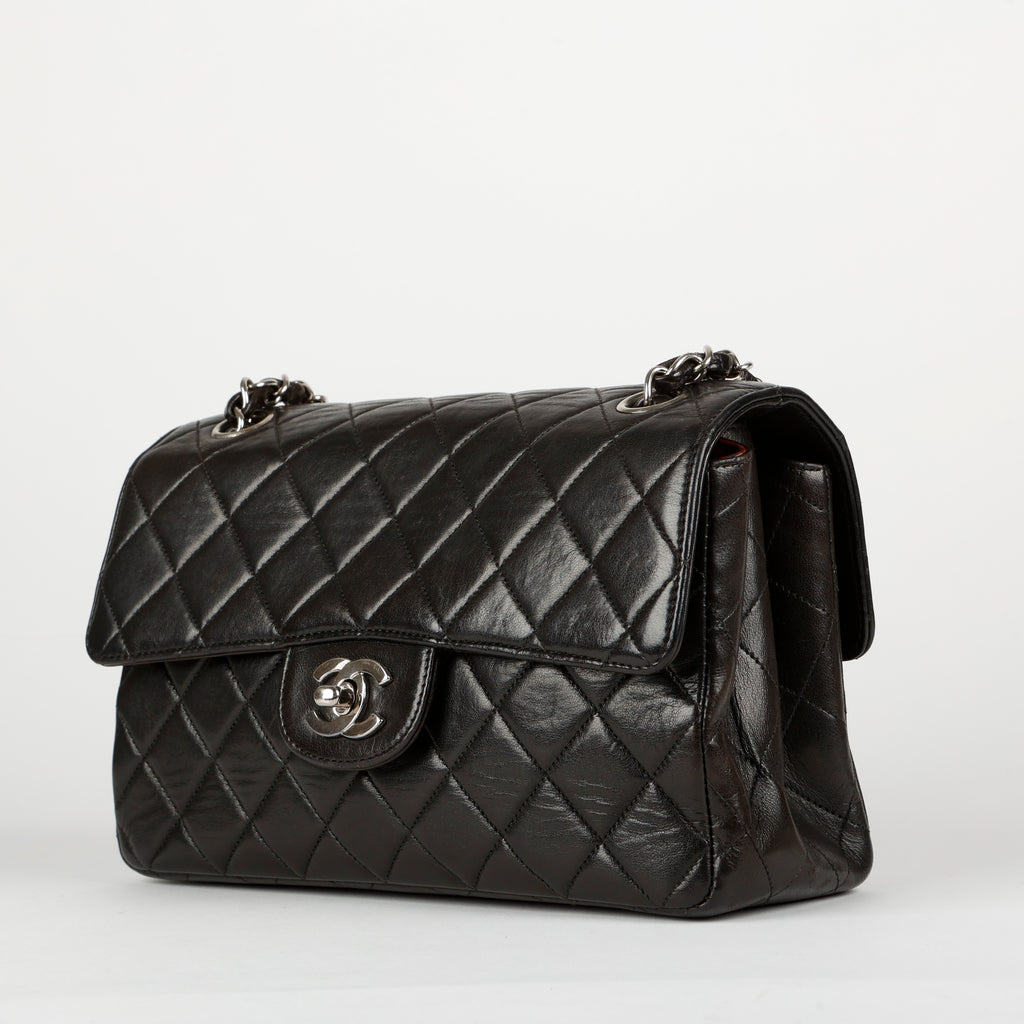 Double Sided Single Flap, Black Lambskin SHW 1106