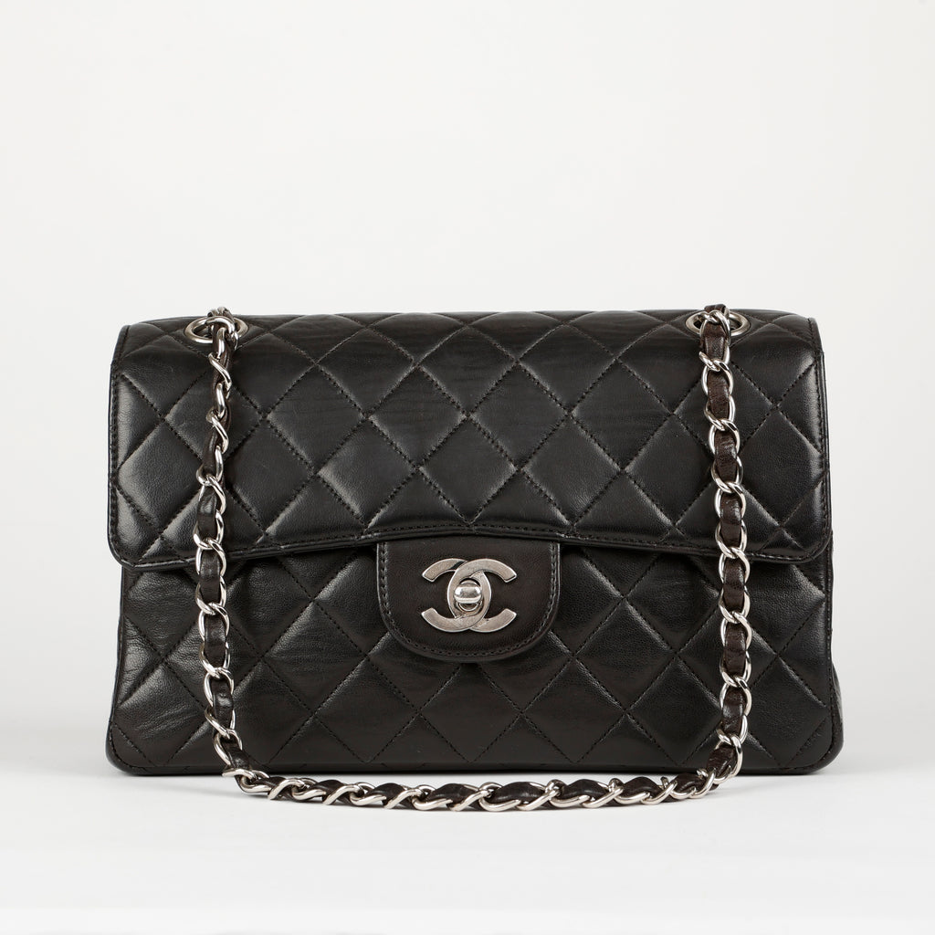 Double Sided Single Flap, Black Lambskin SHW 1106
