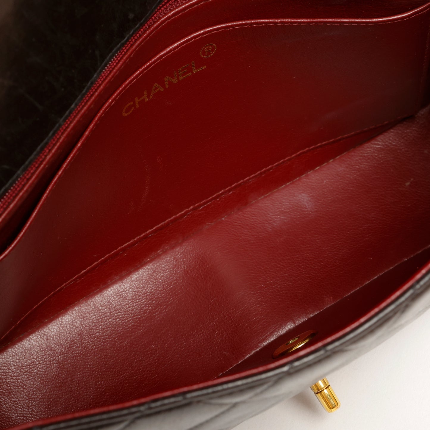 Lambskin Medium Diana, Black Gold Hardware