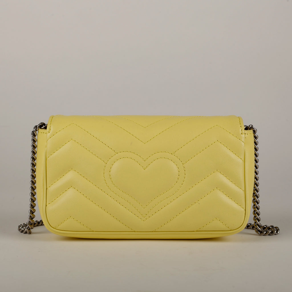 Super Mini GG Marmont Flap Bag, Yellow 1186