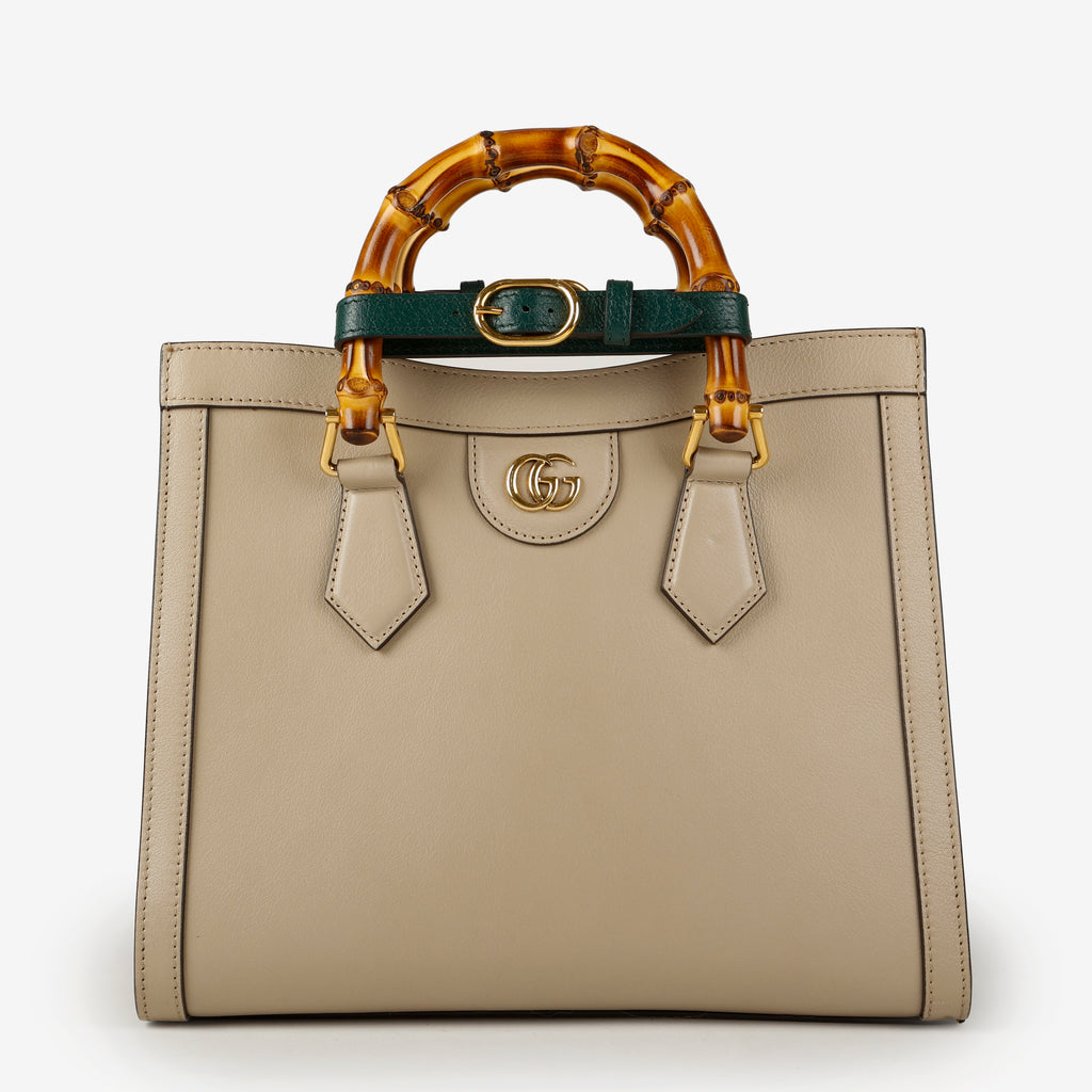 Medium Diana Bamboo Tote, Taupe