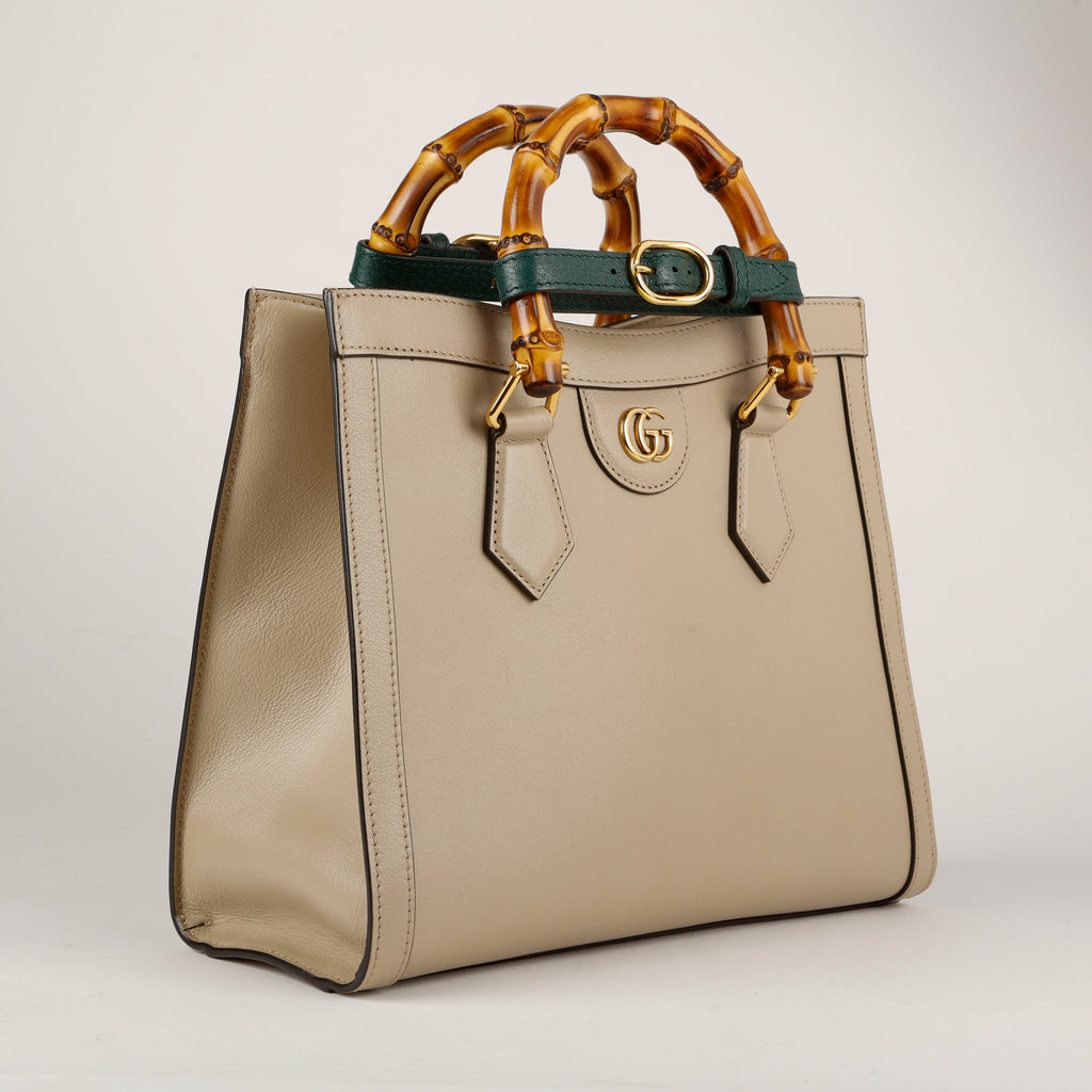 Medium Diana Bamboo Tote, Taupe