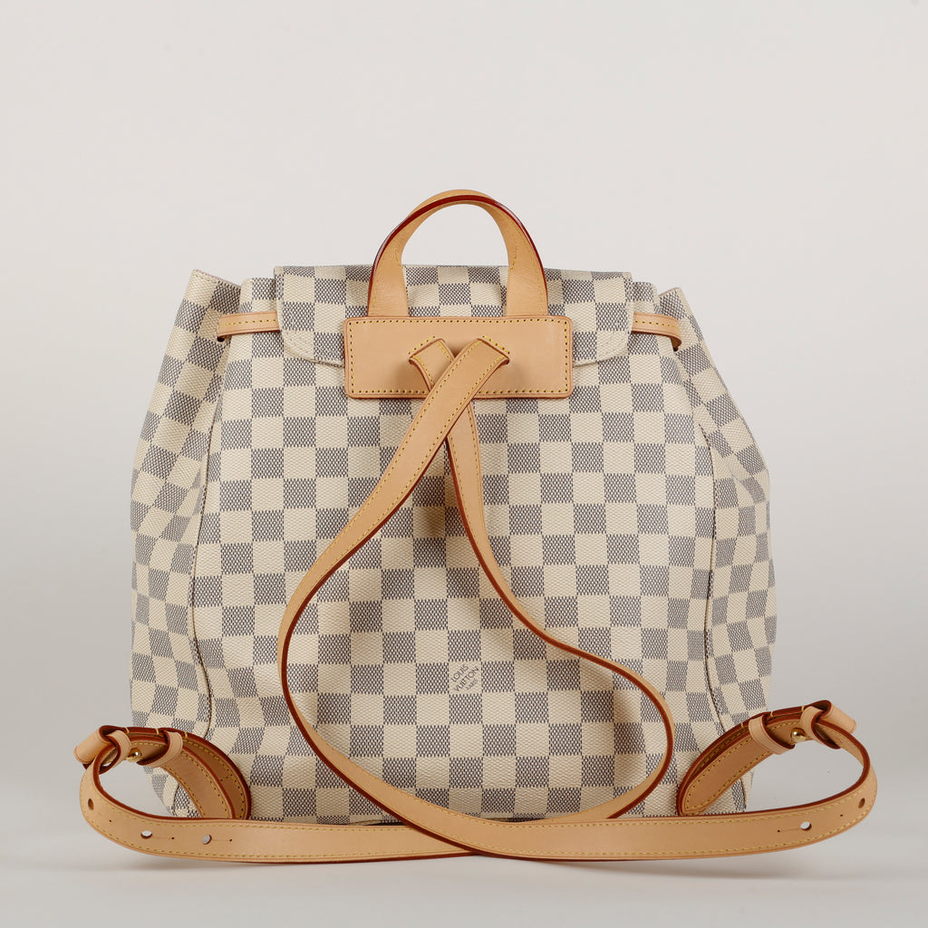 Sperone Backpack, Damier Azur Rose Ballerine